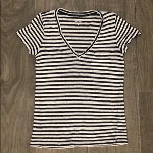 J. Crew striped linen v neck